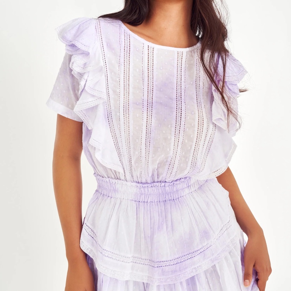 LoveShackFancy Natasha Heritage Lilac Lace Dress